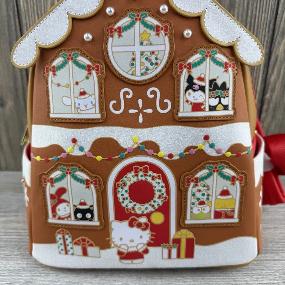 Hello Kitty & Friends Gingerbread House Mini Backpack Loungefly Christmas NWT